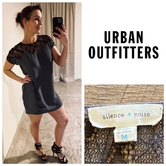 Urban Outfitters Dresses & Skirts - 022 Silence + Noise Urban Outfitters Gray Dress Black Lace Medium